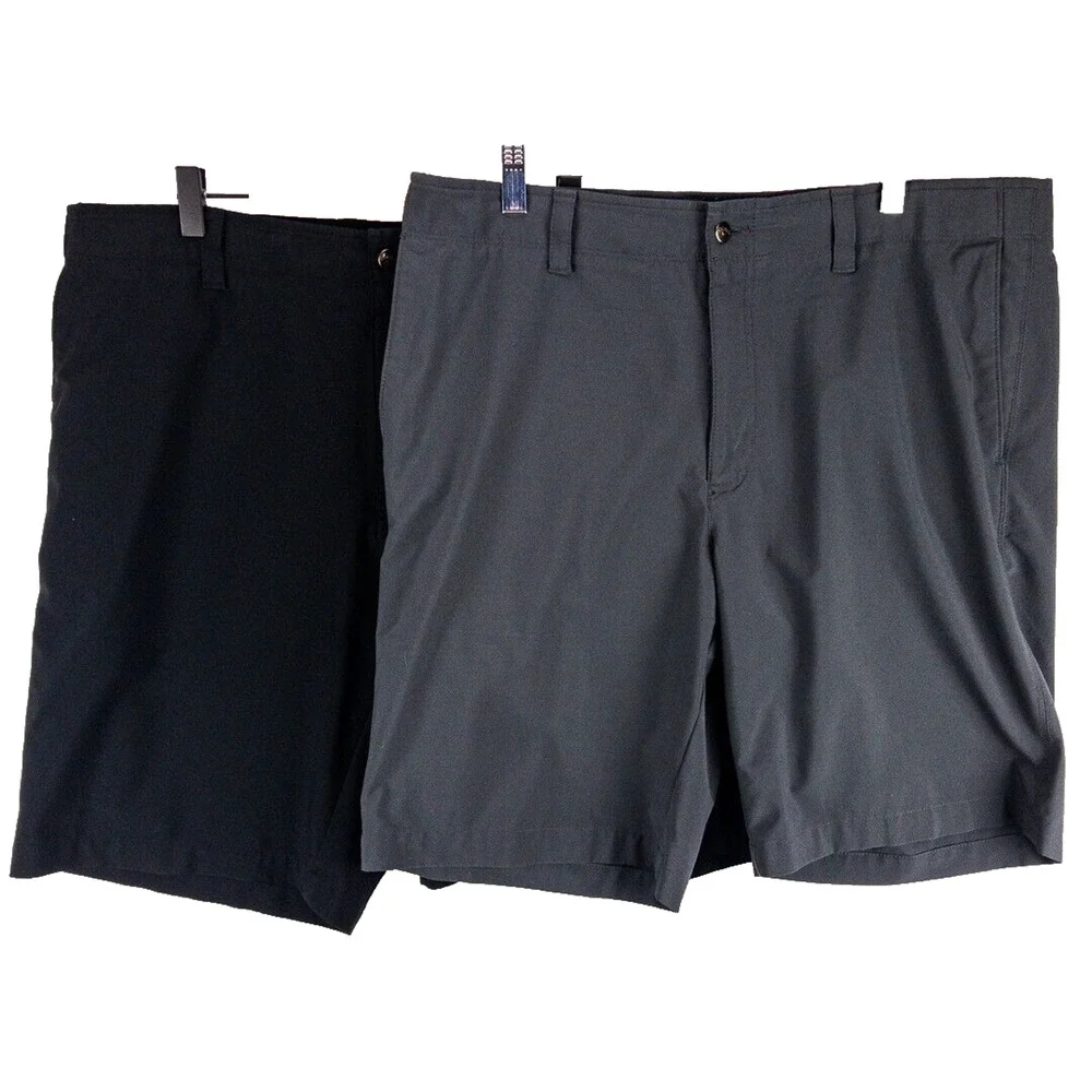 Callaway Golf Shorts Lot of 2 Mens 38x10 Flat Front Gray Black Stretch